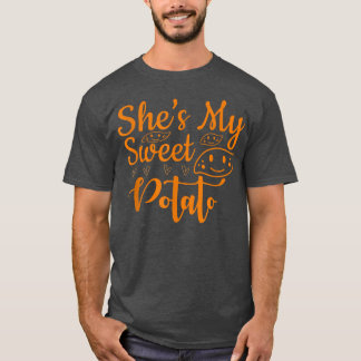 Shes My Sweet Potato I Yam Set Thanksgiving Couple T-Shirt