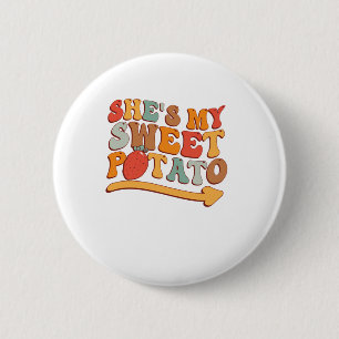 She's My Sweet Potato I YAM Thanksgiving Couple's  6 Cm Round Badge