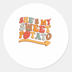 She's My Sweet Potato I YAM Thanksgiving Couple's  Classic Round Sticker