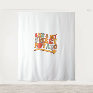 She's My Sweet Potato I YAM Thanksgiving Couple's Tapestry