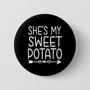 She's My Sweet Potato I Yam Thanksgiving Matching  6 Cm Round Badge