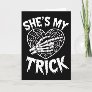 She's My Treat Funny Halloween Matching Couple Boy Card