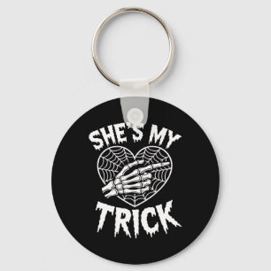 She's My Treat Funny Halloween Matching Couple Boy Key Ring
