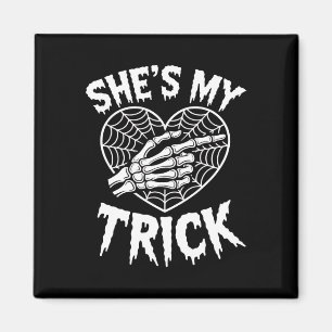 She's My Treat Funny Halloween Matching Couple Boy Magnet