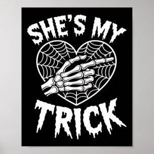 She's My Treat Funny Halloween Matching Couple Boy Poster