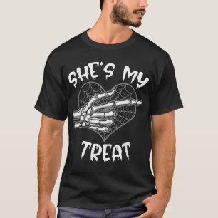 She'S My Treat Halloween Matching Couple Boyfriend T-Shirt