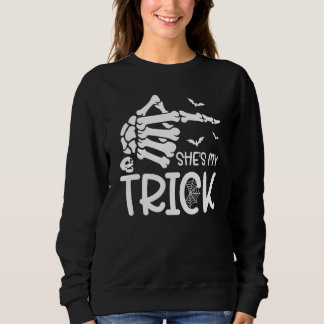 She's My Trick and He's My Treat Couples Skeleton  Sweatshirt