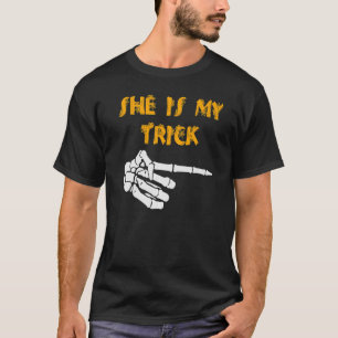 She's My Trick He's My Treat Cute Matching Couples T-Shirt