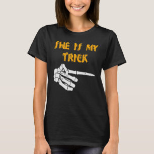 She's My Trick He's My Treat Cute Matching Couples T-Shirt