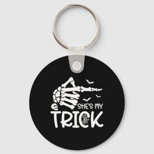 She's My Trick Skeleton Hand Halloween Costume Cou Key Ring