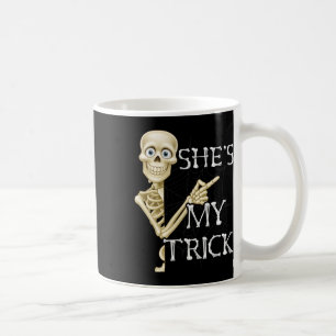 Shes My Trick Skeleton Matching Couple Halloween C Coffee Mug