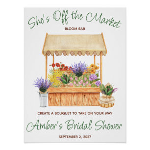 She's Off the Market Bloom Bar Favour Poster