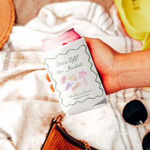 She's Off the Market Bold & Whimsical Hand Drawn Can Cooler
