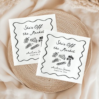 She's Off the Market Bold & Whimsical Hand Drawn Napkin