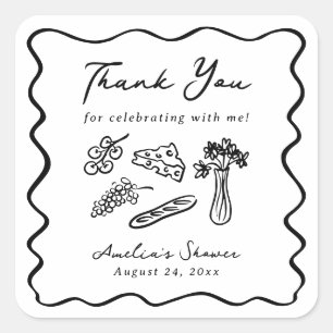 She's Off the Market Bold & Whimsical Hand Drawn Square Sticker