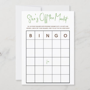 She's Off the Market Bridal Shower BINGO Game Invi Invitation