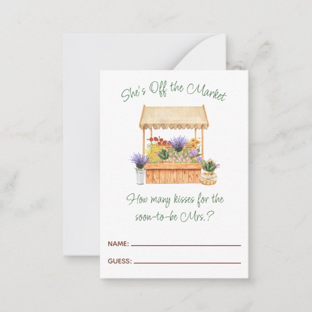 She's Off the Market Bridal Shower Guessing Game Card (Front)