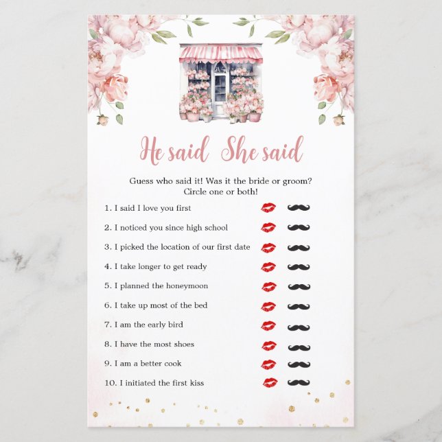 Shes Off The Market Bridal Shower He Said She Said (Front)