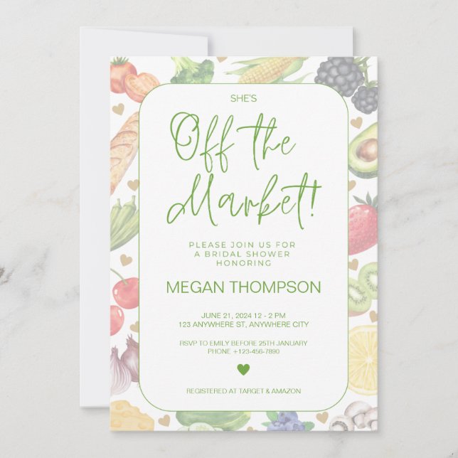 She's Off the Market - Bridal Shower Invitation (Front)