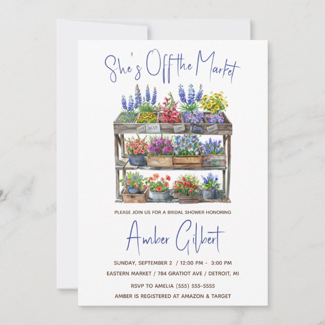 She's Off the Market Bridal Shower Invitation (Front)