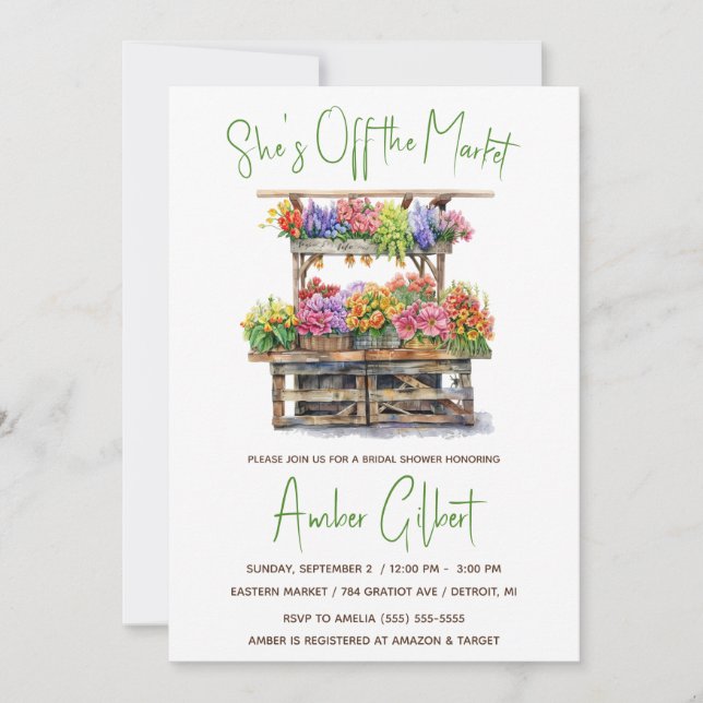 She's Off the Market Bridal Shower Invitation (Front)