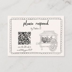 "She's Off The Market" Bridal Shower QR Code RSVP Enclosure Card