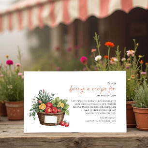 She's Off the Market Bridal Shower Recipe Request Enclosure Card