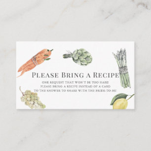 She's Off the Market Bridal Shower Recipe Request Enclosure Card