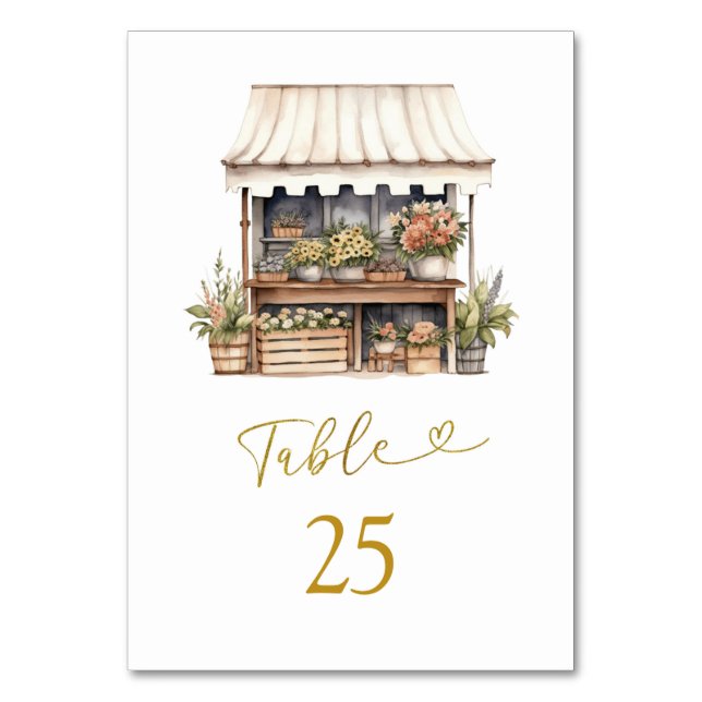 She's Off The Market Bridal Shower Table Number (Front)