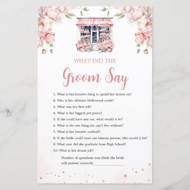 She's Off The Market Bridal Shower What Groom Says (Front)