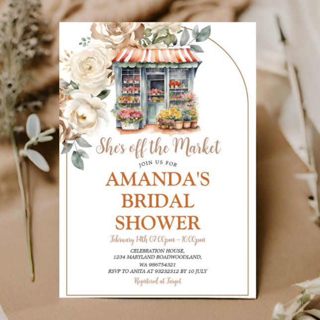 She's Off The Market Fall Flowers Bridal Shower Invitation (Creator Uploaded)