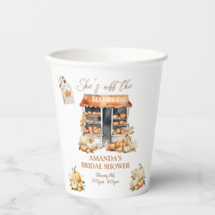 She's Off The Market Fall Pumpkin Bridal Shower  Paper Cups