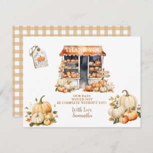She's Off The Market Fall Pumpkin Bridal Shower  Thank You Card