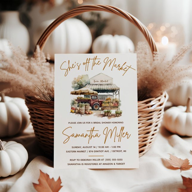 She's Off the Market!  Farm Market Bridal Shower  Invitation (Creator Uploaded)