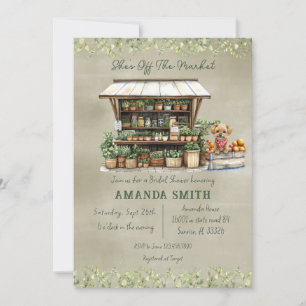 She's Off The Market Farm Stand  Bridal Shower Invitation