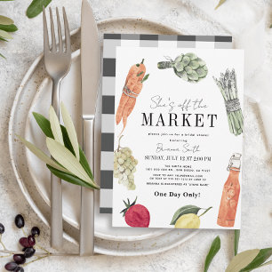 She's Off the Market Farmers' Market Bridal Shower Invitation