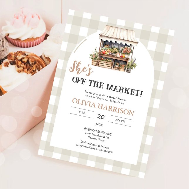 She's Off the Market Farmers Market Bridal Shower Invitation (Creator Uploaded)