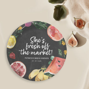 She's Off the Market Farmer's Market Bridal Shower Paper Plate