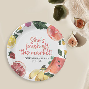 She's Off the Market Farmer's Market Bridal Shower Paper Plate