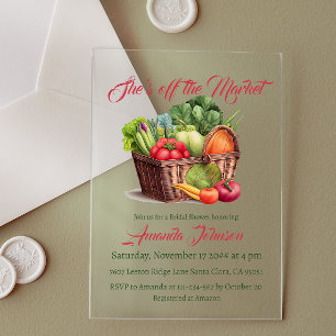 She's Off the Market Farmhouse Bridal Shower Acrylic Invitations