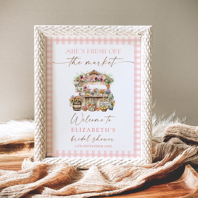 She's Off The Market Floral Bridal Shower Welcome Poster (Creator Uploaded)