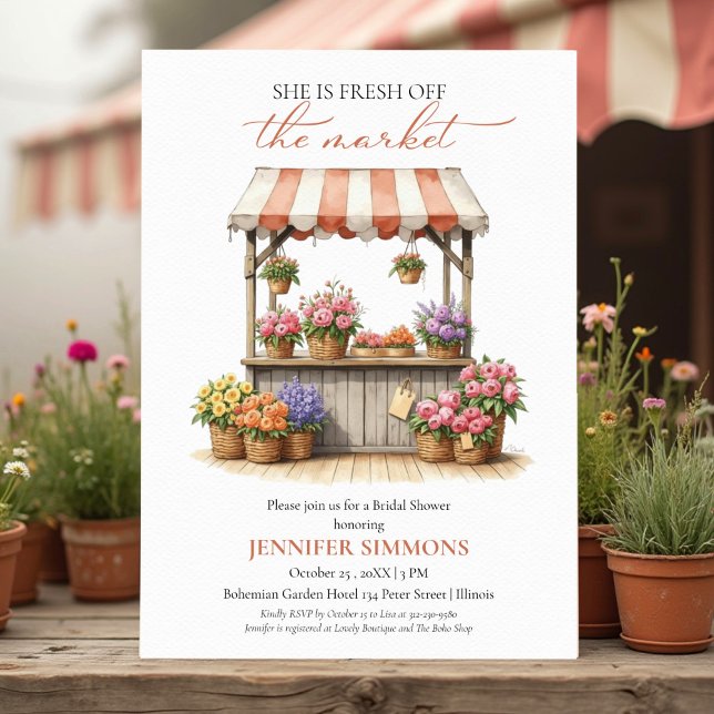 She's Off the Market Flower | Bridal Shower Invitation (Creator Uploaded)