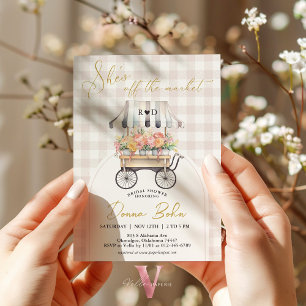 She's Off the Market Gingham Bridal Shower Invite