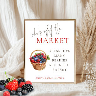 She's off the Market Guess How Many Bridal Shower Poster