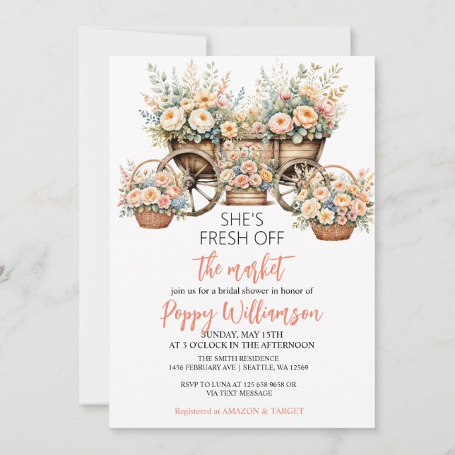 She's Off the Market Shop Bridal Shower invitation (Front)