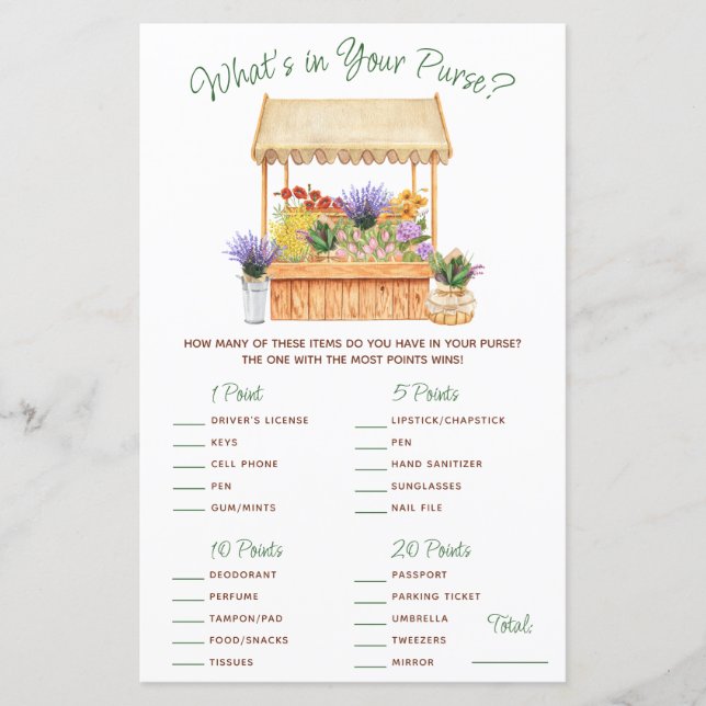 She's Off the Market! What's in your Purse? Game (Front)