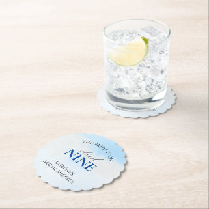 She's on cloud 9 Bridal Shower Decor Dreamy Pastel Paper Coaster