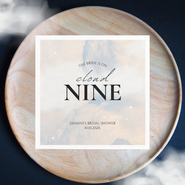 She's On cloud 9 Bridal Shower Dreamy Pastel Sky N Napkin (Creator Uploaded)