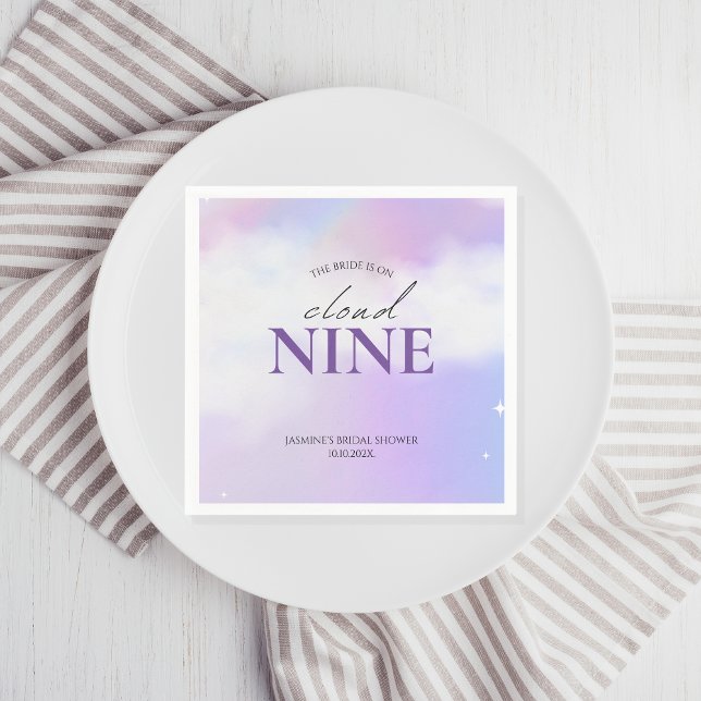 She's On cloud 9 Bridal Shower Dreamy Pastel Sky Napkin (Creator Uploaded)