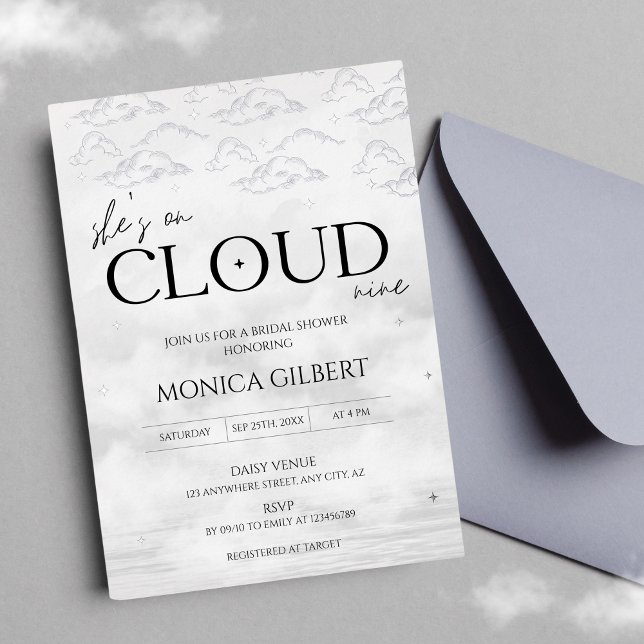 She's on cloud 9 Dreamy Elegant Bridal Shower (She's on cloud nine)